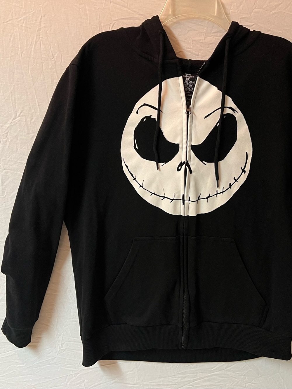 Disney Extra Large XL Nightmare before Christmas Black Fleece Full Zip Hoodie